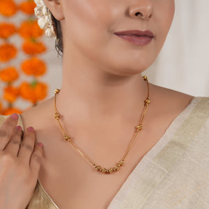 Stunning sleek antique gold delicate ball chain