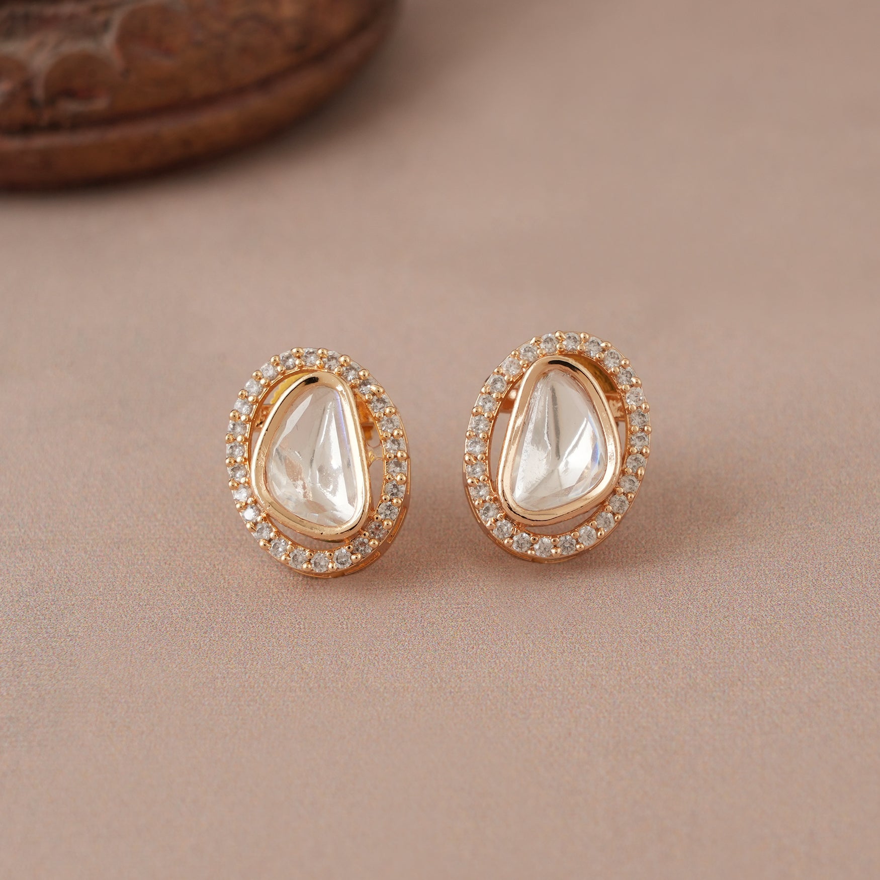 Stunning gold plated kundan ruby pendant set