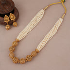 Beautiful antique gold pearl mala necklace set