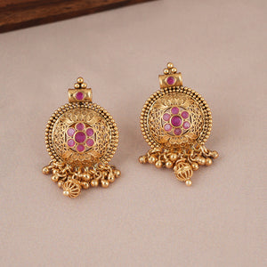 Stunning antique gold ruby pendant set
