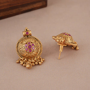 Stunning antique gold ruby pendant set