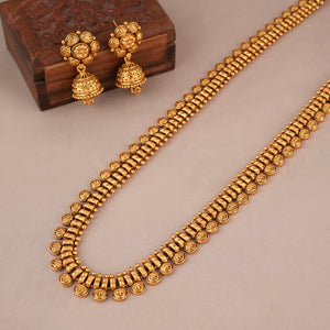 Long antique gold plated  traditional necklace set