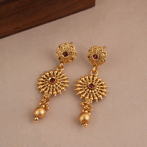 Beautiful antique gold long traditional necklace set