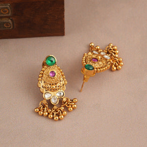 Beautiful Long antique gold stone mangalsutra set