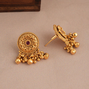 Stunning pearl antique gold choker necklace set