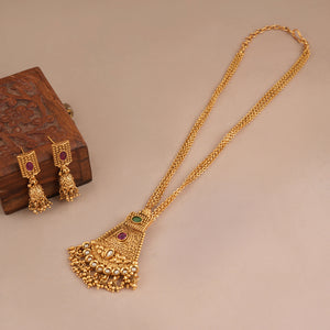 Long antique gold stunning pendant set