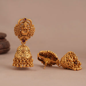 Plain Antique gold beautiful ma lakshmi choker necklace set