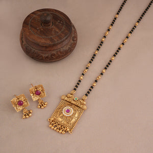 Cute delicate antique gold mangalsutra set