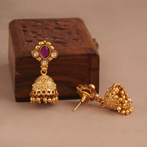 Long stone antique gold beautiful mangalsutra set