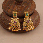 Cute antique gold stone delicate necklace set