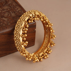 Beautiful plain antique gold ghungroo kada bangle