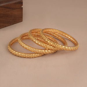 Beautiful antique gold plated bangle set for women ( set of 4 )