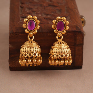 Long antique gold rajwadi stone mangalsutra set