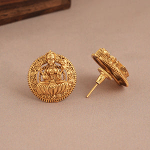 Beautiful plain antique gold maa lakshmi pendant set I Temple Jewellery