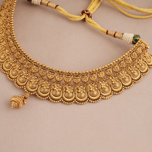 Amazing plain antique gold traditional choker necklace set