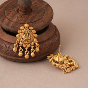 Cute elegant plain antiaue gold necklace set