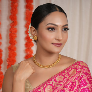 Plain traditional antique gold necklace set