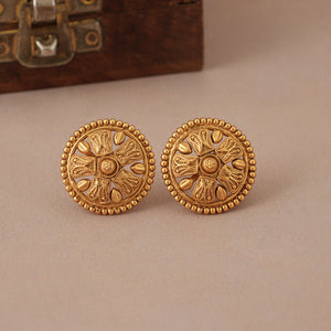 Plain traditional antique gold necklace set