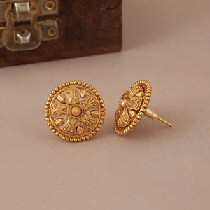 Plain traditional antique gold necklace set