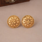 Plain antique gold intricate necklace set