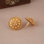 Plain antique gold intricate necklace set