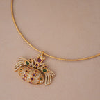 Elegant multicolor diamond antique gold necklace set