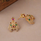 Elegant multicolor diamond antique gold necklace set