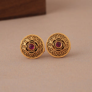 Cute elegant antique gold pendant set