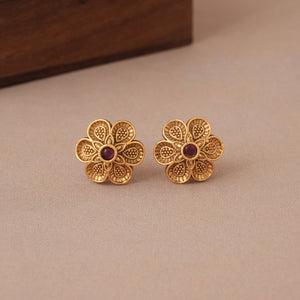 Stunning elegant floral antique gold pendant set