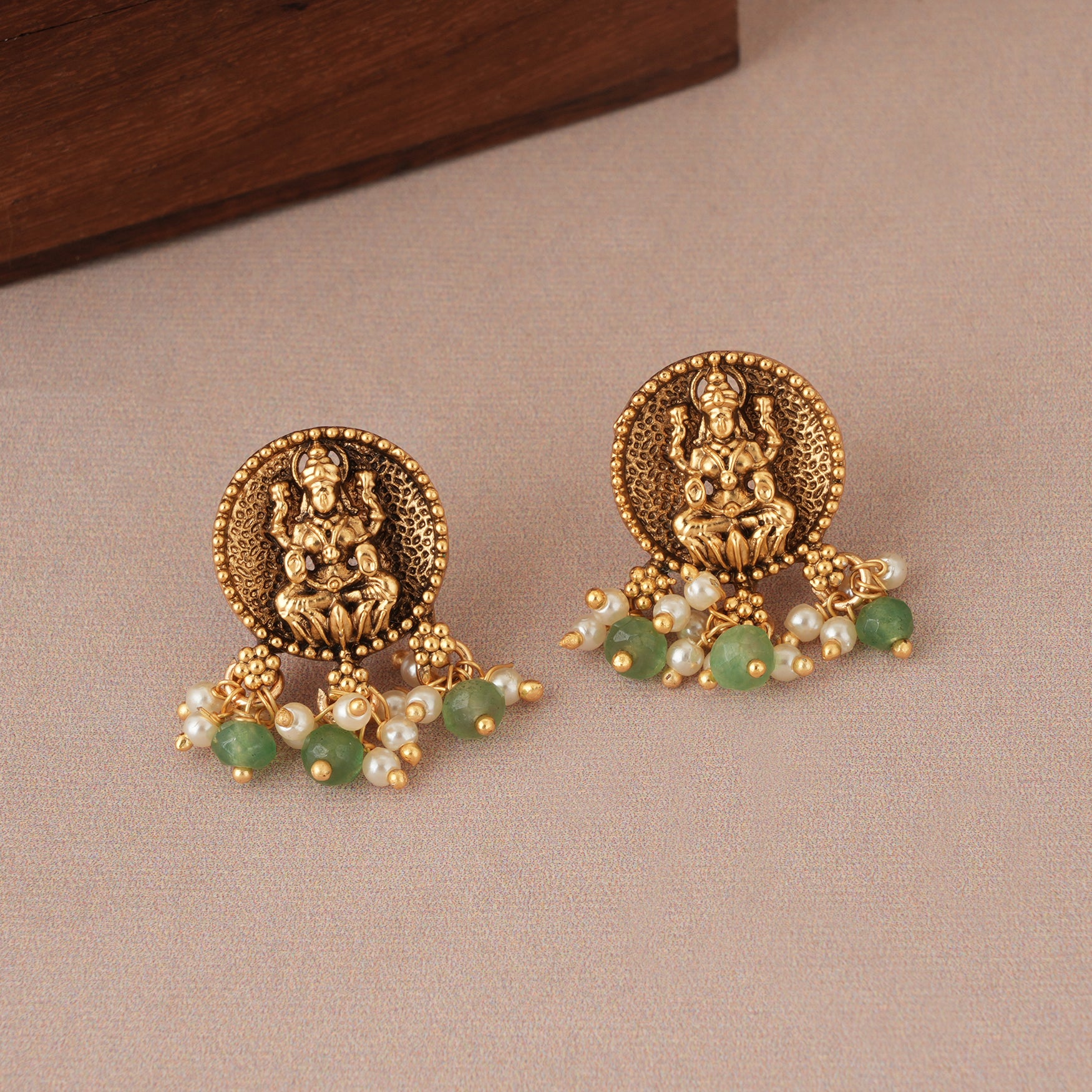 Stunning antique gold ma lakshmi pearl mangalsutra set I Temple Jewellery