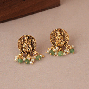 Stunning antique gold ma lakshmi pearl mangalsutra set I Temple Jewellery