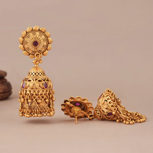 Stunning antique gold stone choker necklace set