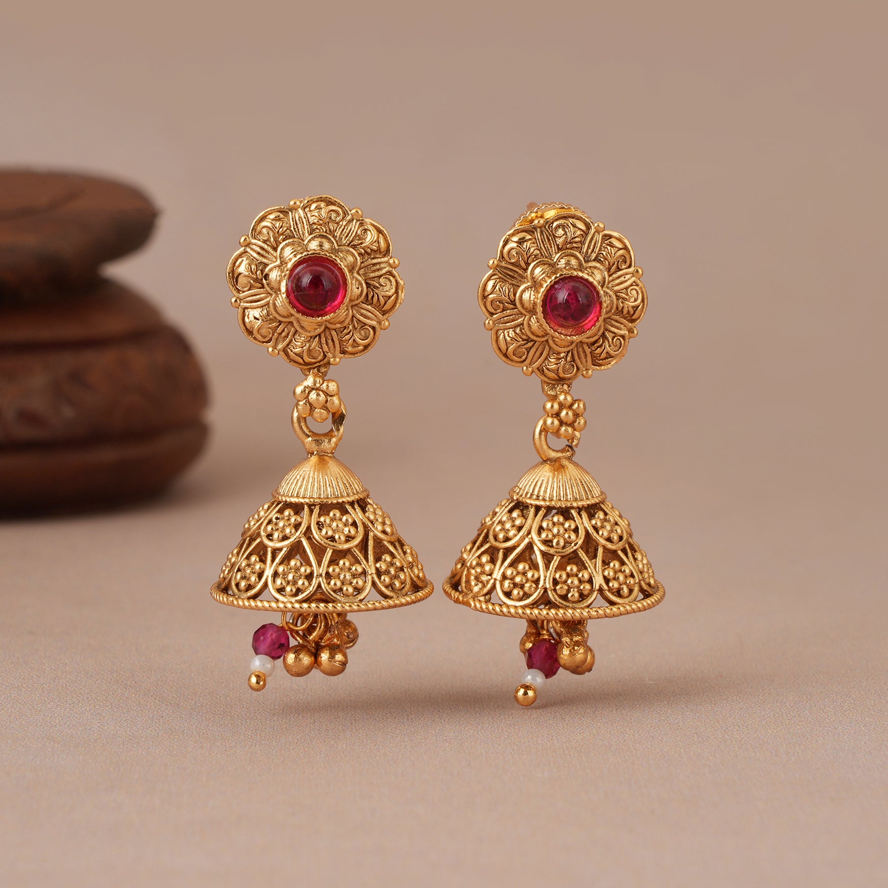 Long stunning antique gold multicolor necklace set