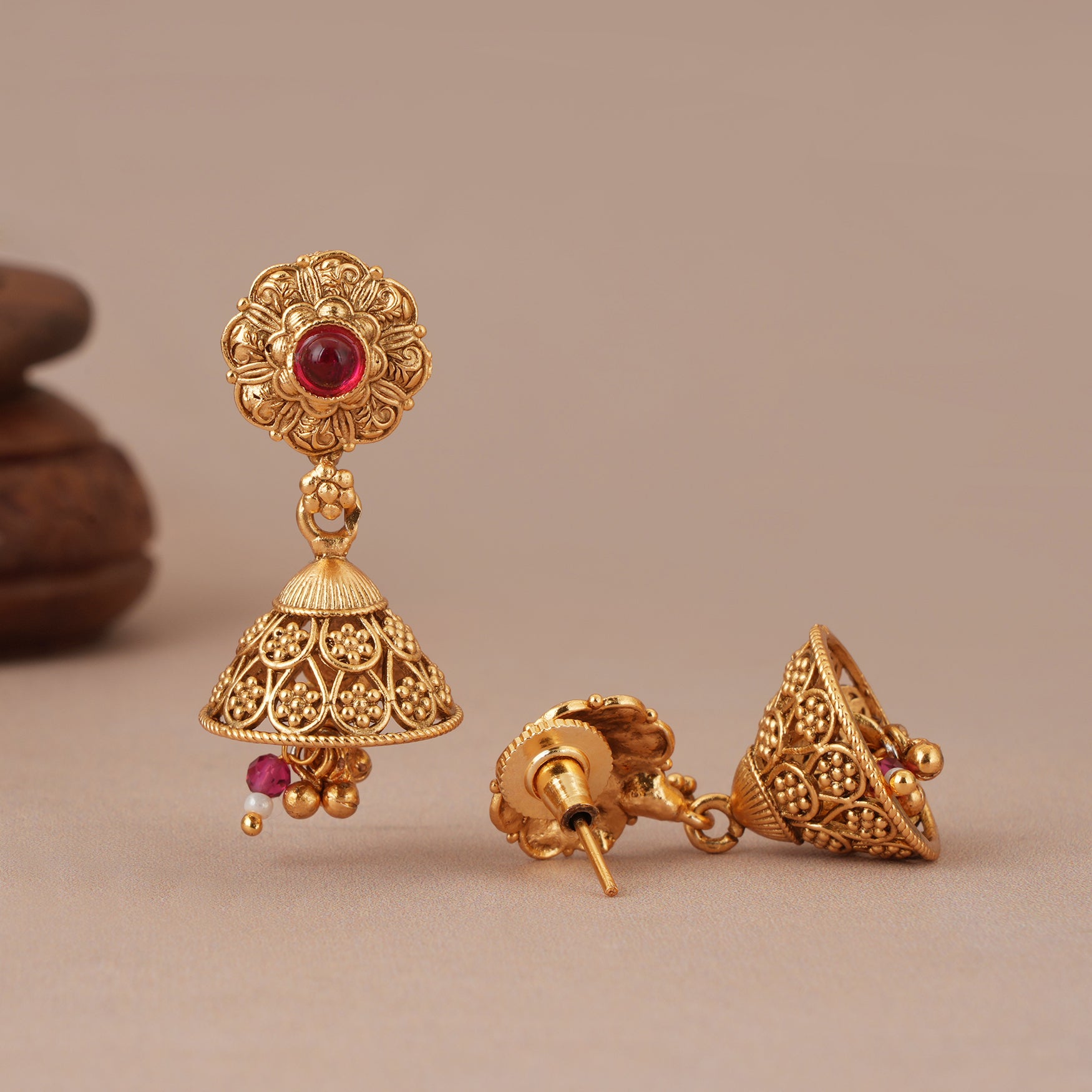 Long stunning antique gold multicolor necklace set