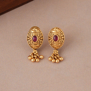 Cute delicate oval antique gold mangalsutra set