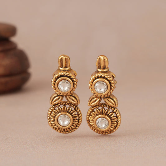 Cute elegant kundan antique gold earring