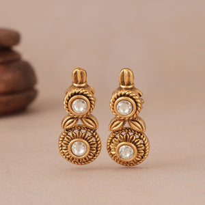 Cute elegant kundan antique gold earring