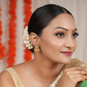 Cute antique gold ball kundan earring