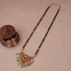 Amazing antique gold maa lakshmi stone mangalstura set