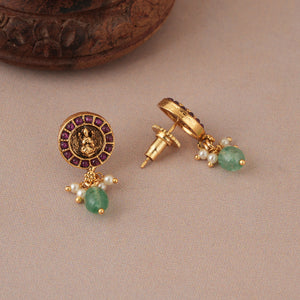 Amazing antique gold maa lakshmi stone mangalstura set