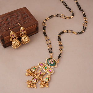 long amazing antique gold rajwadi magalsutra set