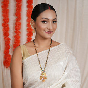 long amazing antique gold rajwadi magalsutra set