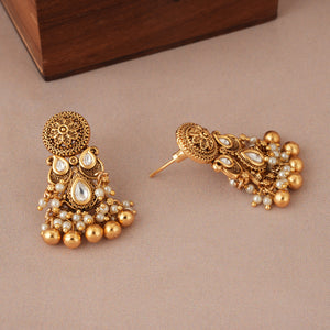 Long antique gold kundan traditional mangalsutra set