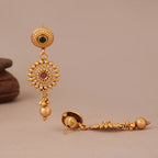 Long stunning multicolor antique gold traditional necklace set