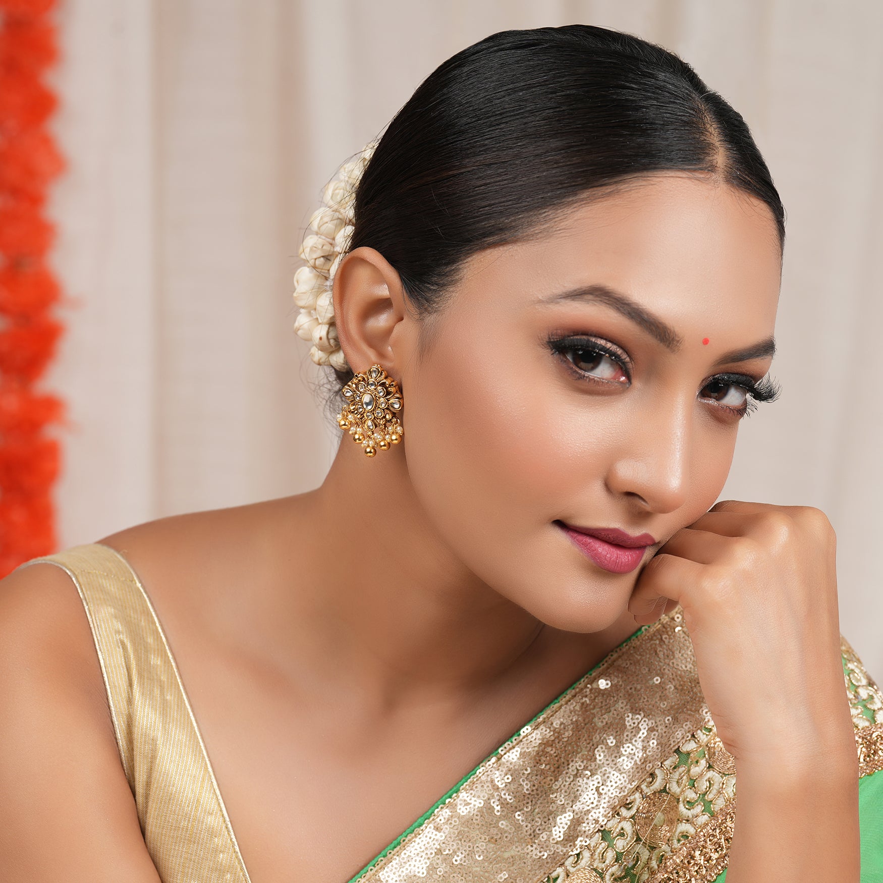 Amazing antique gold kundan earring for women