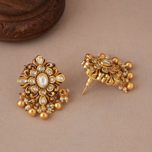 Amazing antique gold kundan earring for women