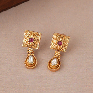 Stunning stone kundan antique gold mangalsutra set