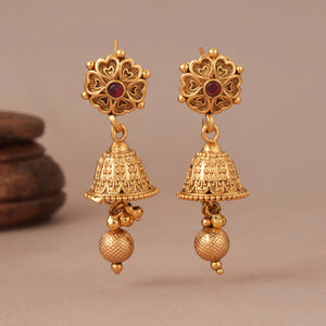 Beautiful antique gold long stone traditional necklace set