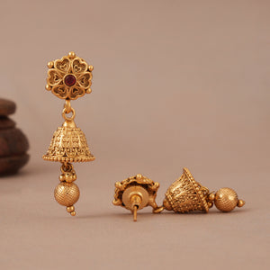 Beautiful antique gold long stone traditional necklace set