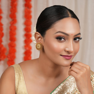 Amazing stunning antique gold stone stud earring